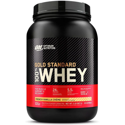 100% whey gold standard optimum nutrition 2352 гр французские сливки ванили 100% Whey Gold standard 912 гр - 2lb (ON)