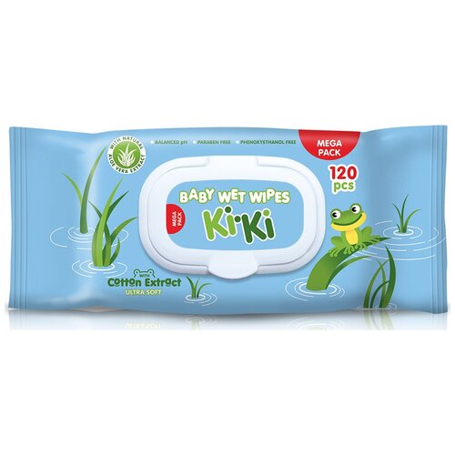 Влажные салфетки Kiki Cotton Extract Ultra Soft, 120 шт.