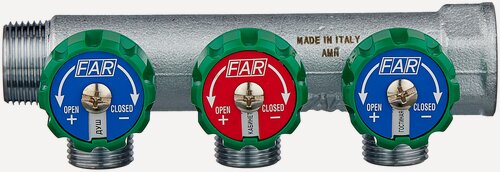 Изображение товара Регулирующий коллектор 3/4" (ВР-НР) с 3 отв. 1/2" НР (межосев. 45 мм)