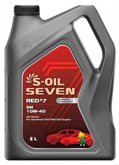 Синтетическое моторное масло S-OIL SEVEN RED #7 SN 10W-40, 4 л (Корея)