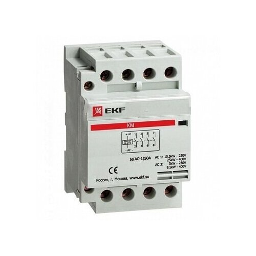 модульный контактор км 3p 50а 400 230 ac код km 3 50 40 ekf 6шт в упак Модульный контактор КМ 3P 25А 400/230 AC | код. km-3-25-40 | EKF (6шт. в упак.)