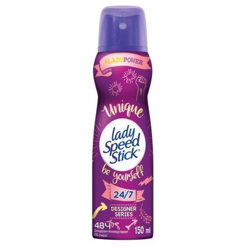 Дезодорант-антиперспирант аэрозольный Lady Speed Stick Designer Series Unique 2х150 мл. lady speed stick дезодорант антиперспирант спрей женский дыхание свежести 24 7 150 мл 9 шт