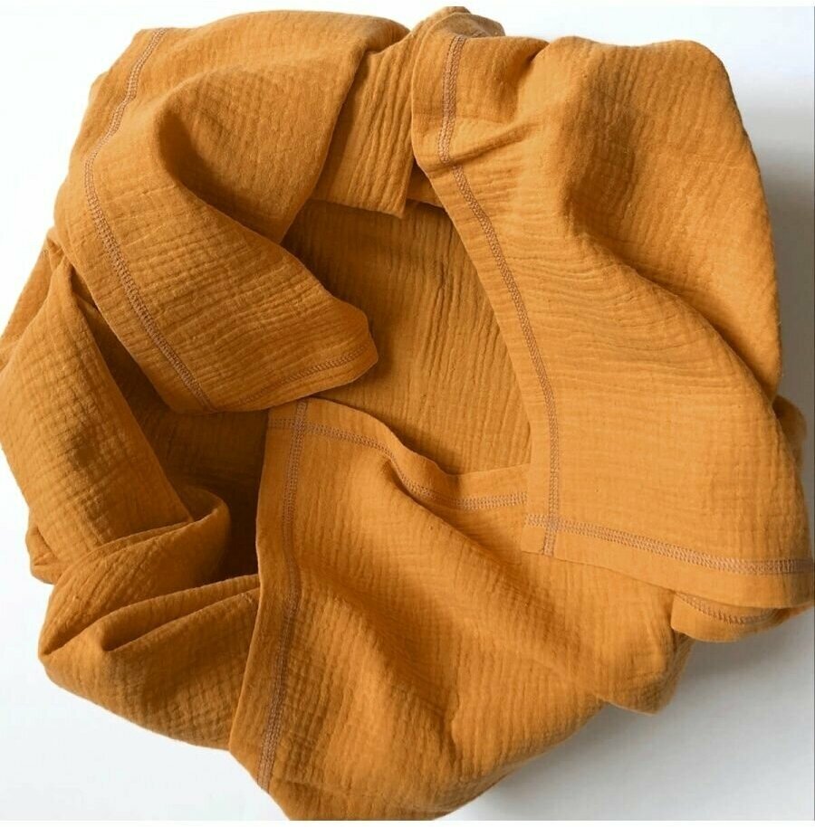 Плед-пелёнка Mjolk Mustard из муслинового хлопка (100см*100см)