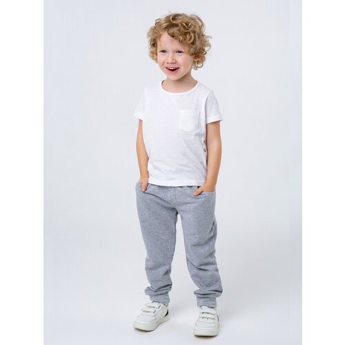 Школьные брюки джоггеры КотМарКот, повседневный стиль, пояс на резинке, манжеты, карманы, размер 146, серый