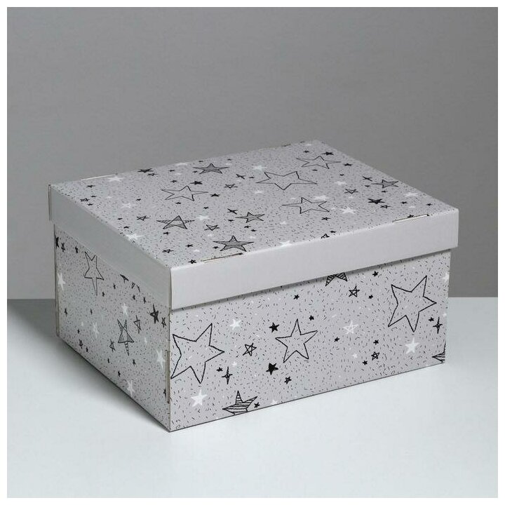 Дарите Счастье Коробка подарочная складная, упаковка, «Звёздные радости», 31,2 х 25,6 х 16,1 см