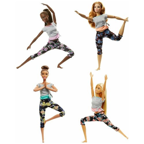 Mattel Barbie FTG82 Барби Безграничные движения Шатенка с пучком