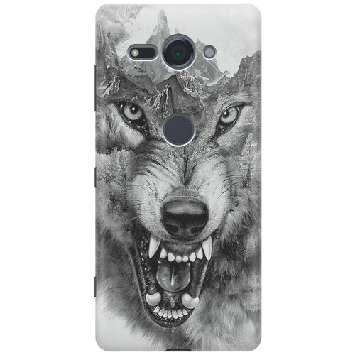 фото Re:pa накладка transparent для sony xperia xz2 compact с принтом "волк в горах"