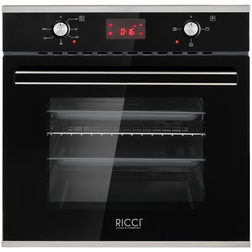 Электрический духовой шкаф RICCI REO-670IX черный 2518100₽