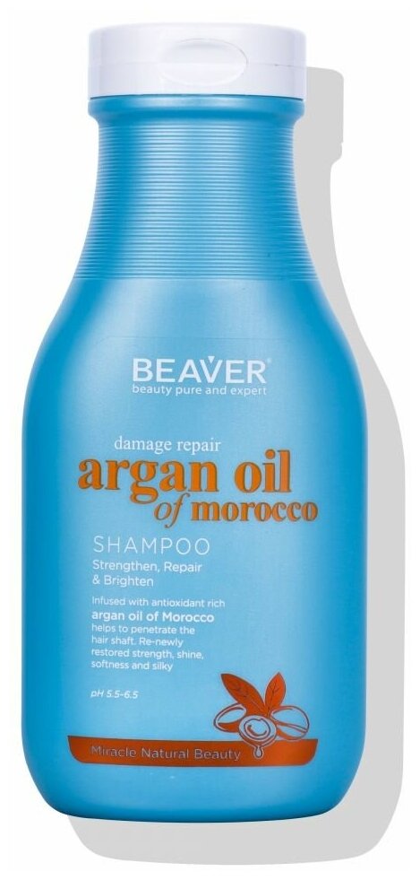 BEAVER шампунь Argan Oil of Morocco damage repair, 350 мл