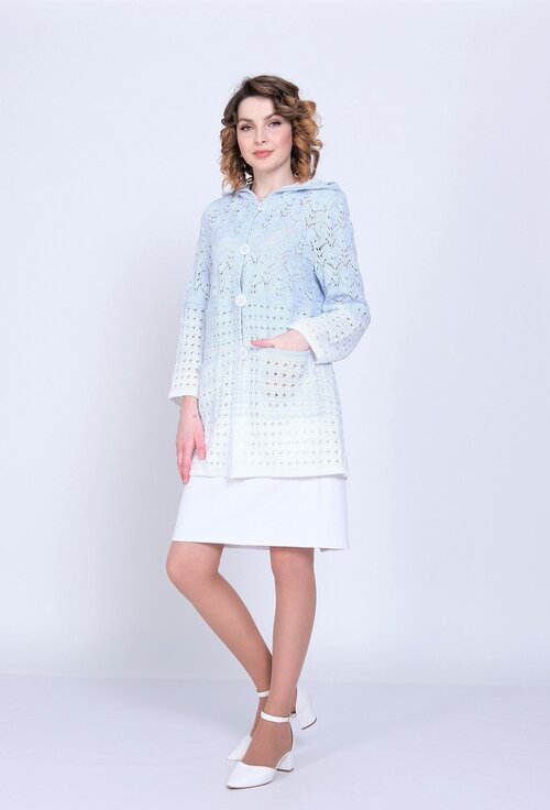 Пиджак Текстильная Мануфактура, размер 50, белый, голубой