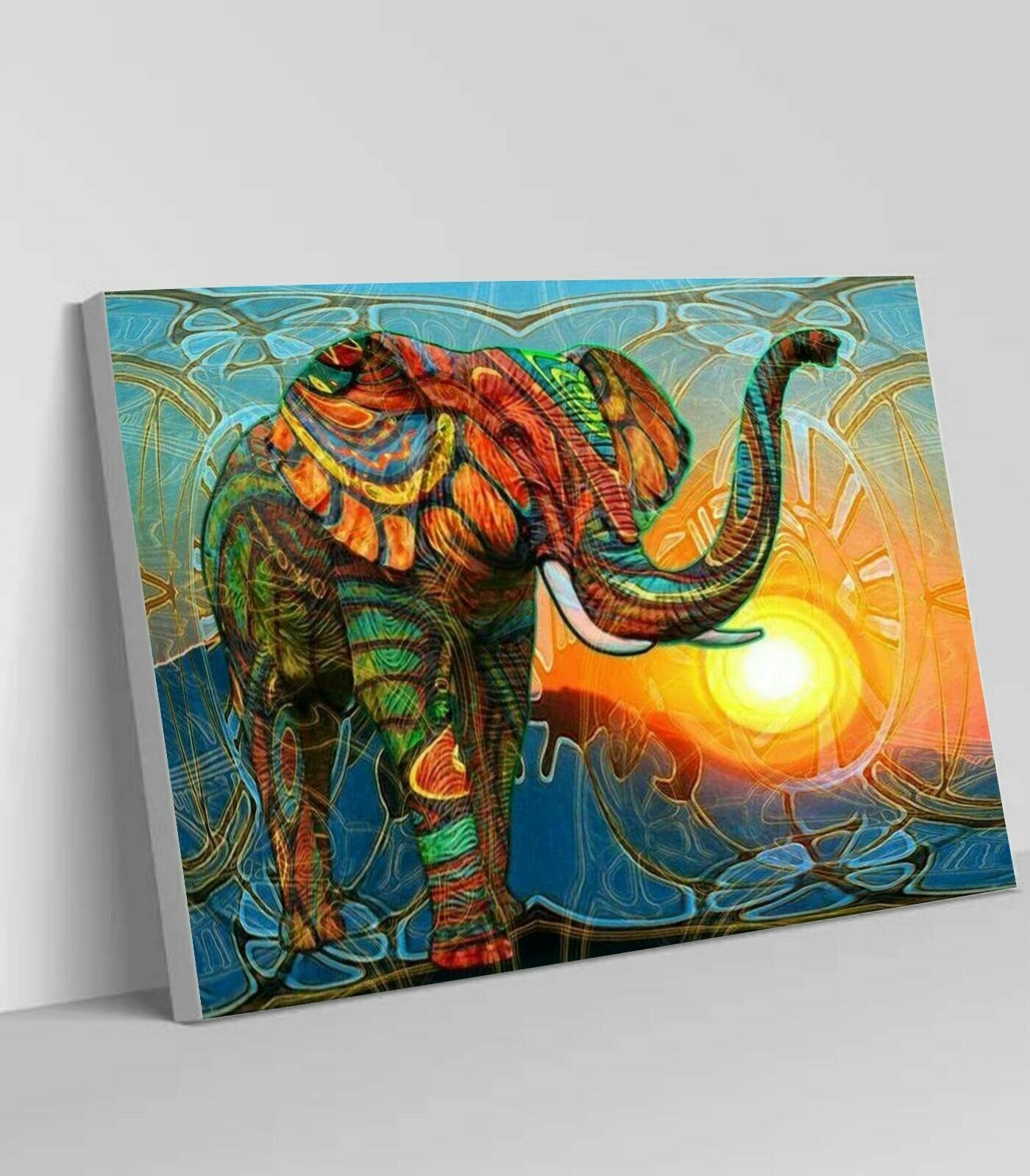 Алмазная мозаика "Слон, удача, животные"