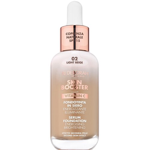 Deborah Milano Тональная основа-сыворотка Skin Booster Serum Foundation, тон 02 светлый бежевый тональная основа сыворотка deborah milano skin booster serum тон 2 светлый бежевый 30 мл