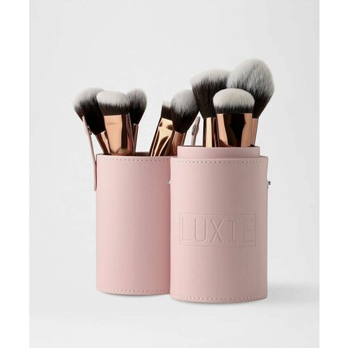 Luxie Signature набор из 12 профессиональных кистей в кофре Rose Gold Brush Set 1 pcs professional fan makeup brush blending highlighter contour face loose powder brush rose gold cosmetic beauty tools