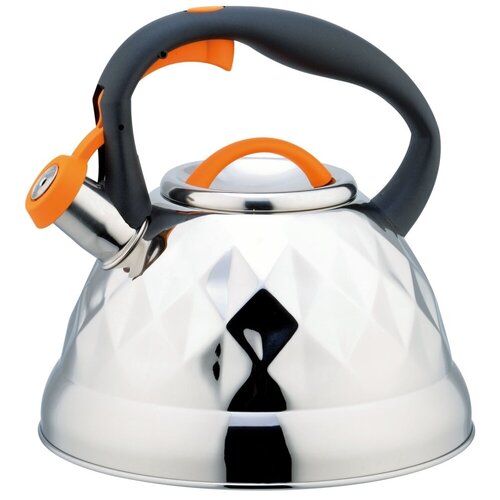 фото Bohmann чайник со свистком bh-9917 3,2 л, хром/черный/оранжевый