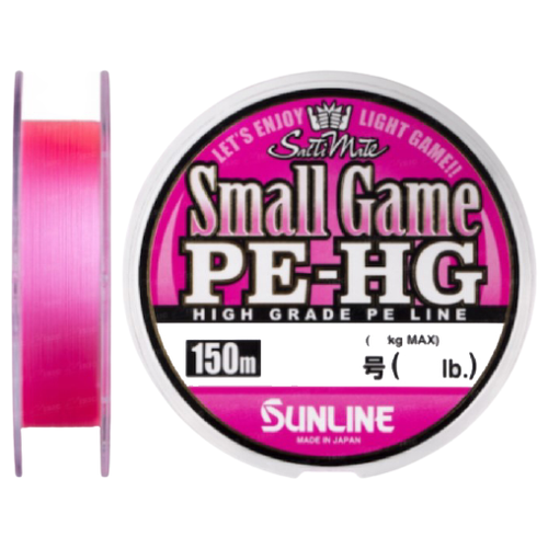 Плетеный шнур Sunline Small Game PE HG d=0.3 мм, 150 м, 1.14 кг, розовый, 1 шт.