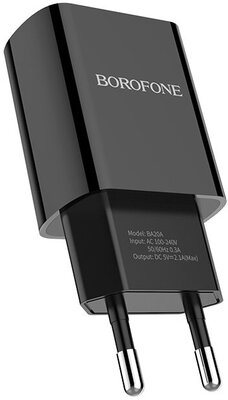 Сетевое зарядное устройство 1USB 2.1A Borofone BA20A Black