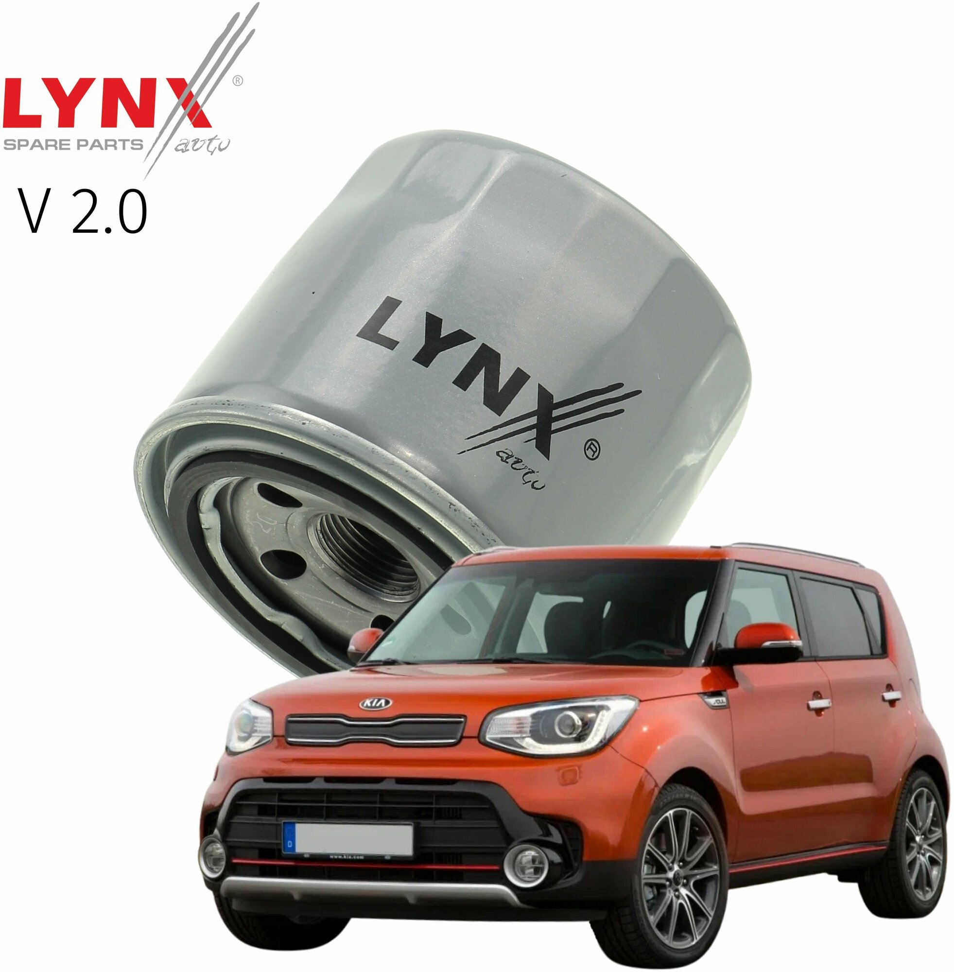 Фильтр масляный Kia Soul (2) PS / Киа Соул 2014 2015 2016 2017 2018 2019 V2.0 G4NA / 1шт LYNXauto