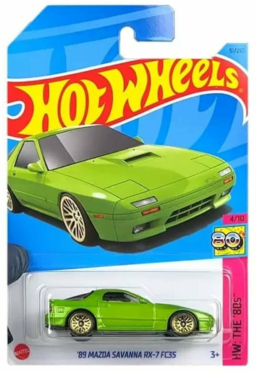 Машинка Hot Wheels коллекционная (оригинал) 89MAZDA SAVANNA RX-7 FC3S зеленый HKG81