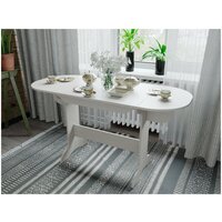 Стол кухонный БонМебель Виола, белый, складной, 80(140)х60х74 см, стол обеденный, стол
