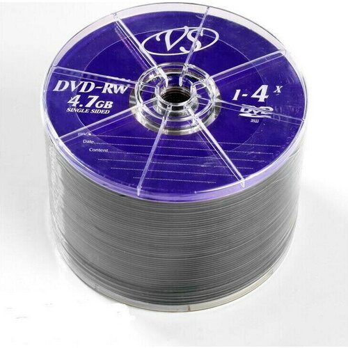 носители информации dvd rw 4x vs slim 5 vsdvdrwsl501 DVD-RW Носители информации DVD-RW, 4x, VS, Bulk/50, VSDVDRWB5001