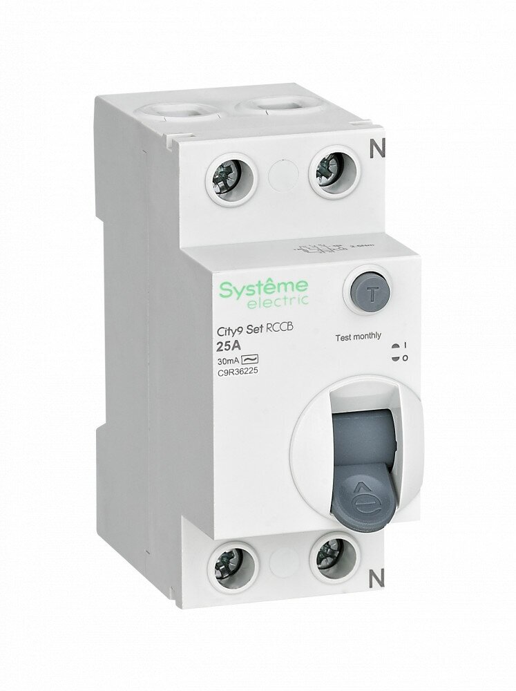 Systeme electric C9R36225 City9 Set Выключатель дифференциального тока (ВДТ) 25А 2P 30мА Тип-AC 230В