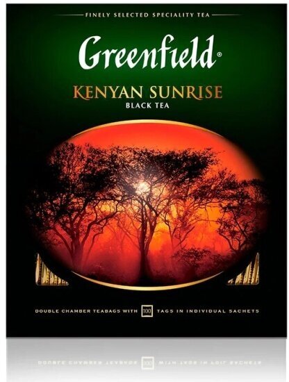 Чай Greenfield Kenyan Sunrise черный, 100 пакетиков