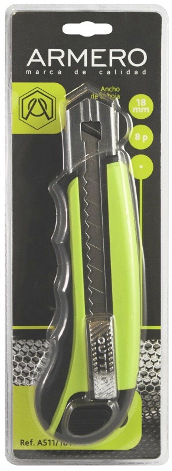 A511/181 Нож технический (зеленый, пластиковый корпус) Armero - фото №9