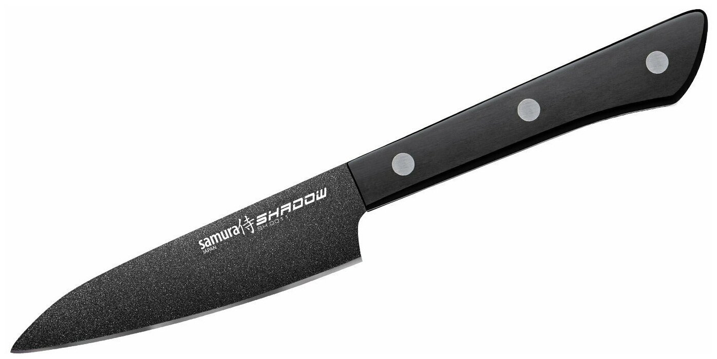 Нож для чистки и нарезки овощей и фруктов / овощной нож кухонный Samura SHADOW 99 мм SH-0011