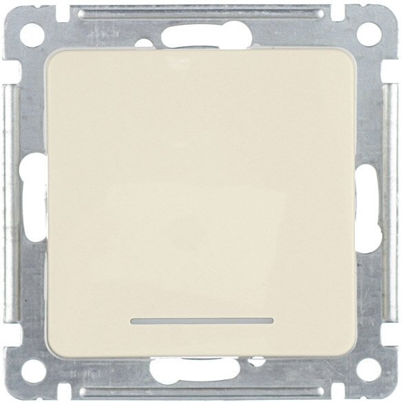 фото Переключатель HEGEL Master ВС10-462-01 одноклавишный на 2 направления скрытая установка слоновая кость с подсветкой