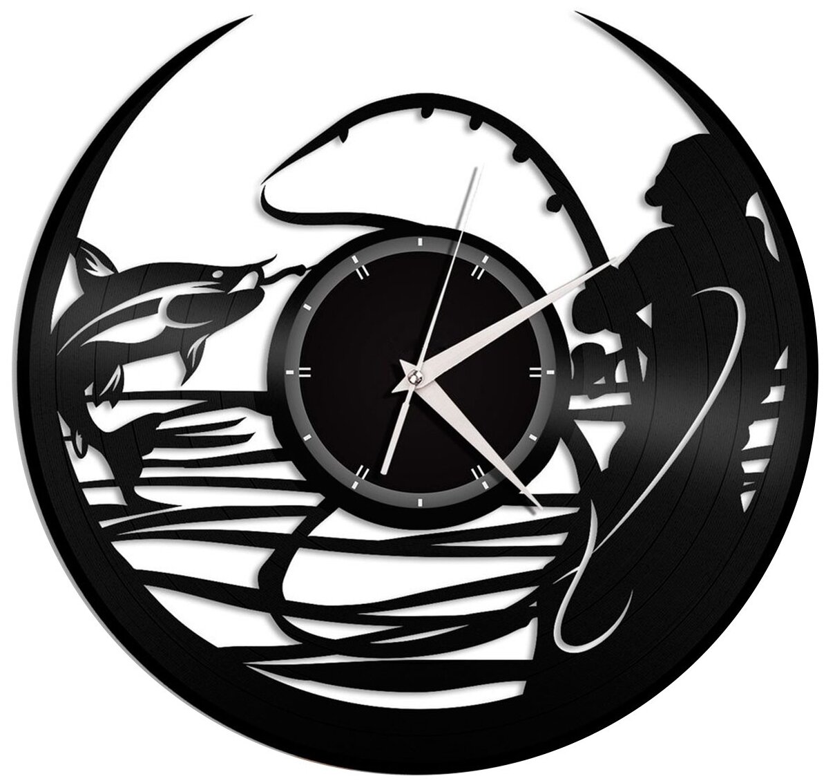 Часы из виниловой пластинки (c) VinylLab Рыбалка