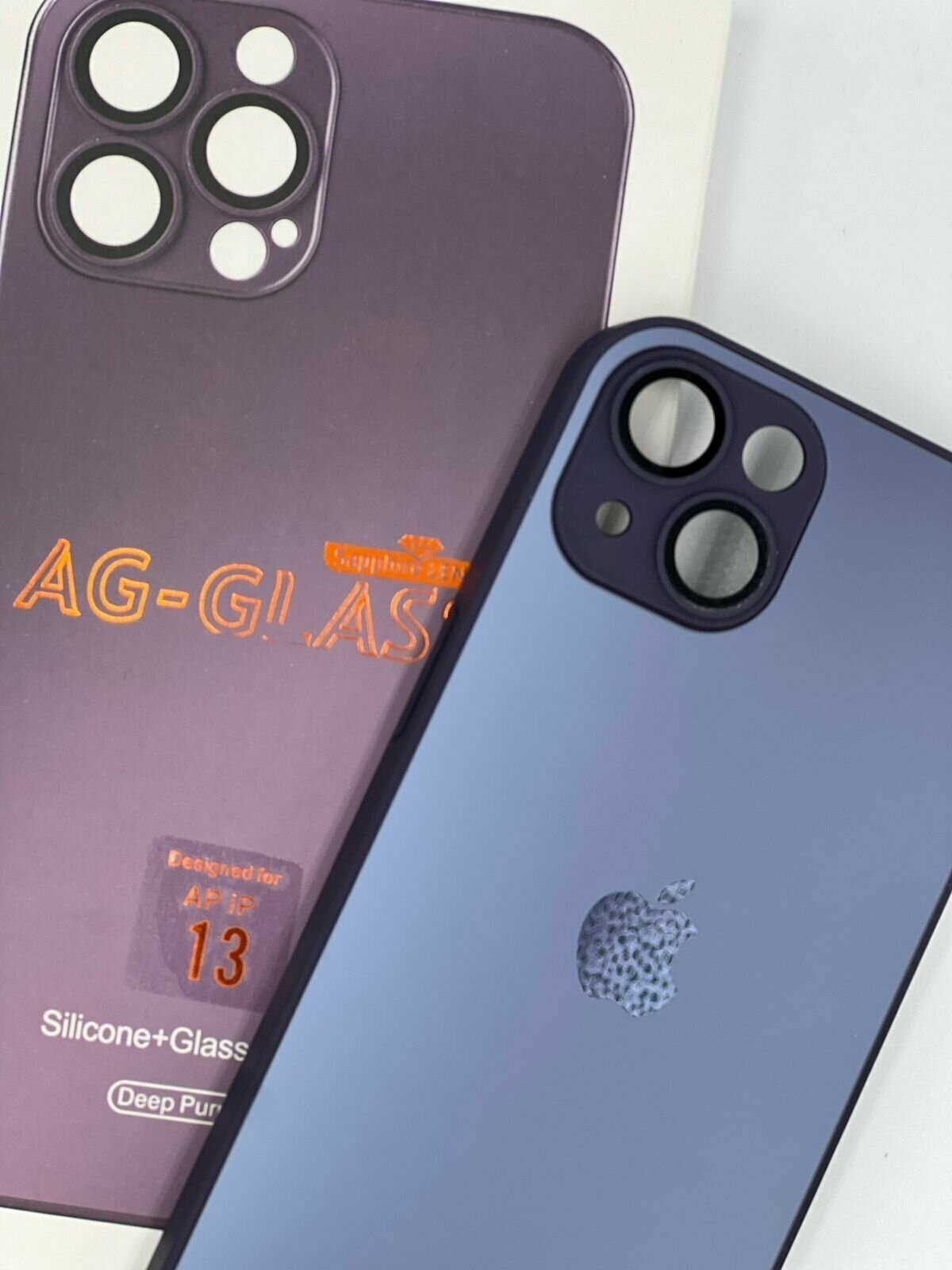 (AG) Чехол матовый IPhone 13 фиолетовый с защитой на линзах - фотография № 9