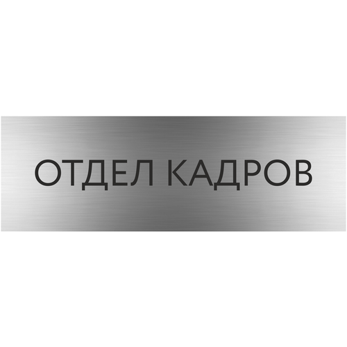 табличка отдел кадров Табличка отдел кадров с гравировкой (300*100 мм) на дверь стену / Табличка серебро