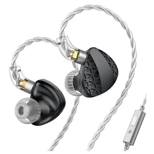Наушники-вкладыши TRN MT3 двухкамерные 10-мм Hi-Fi N52 с магнитом из цинкового сплава с микрофоном 400000₽