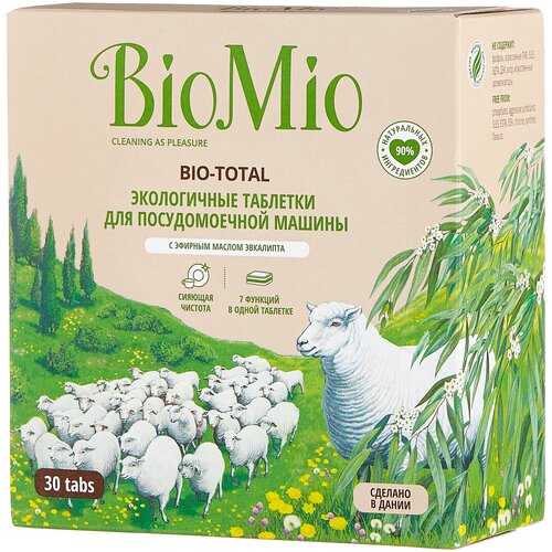 BioMio. BIO-TOTAL Экологичные таблетки для посудомоечной машины 7-в-1 с эфирным маслом эвкалипта БиоМио / BioMio. BIO-TOTAL Eco Dish Washer Tablets 7-in-1 With Eucalyptus P.E. Oil