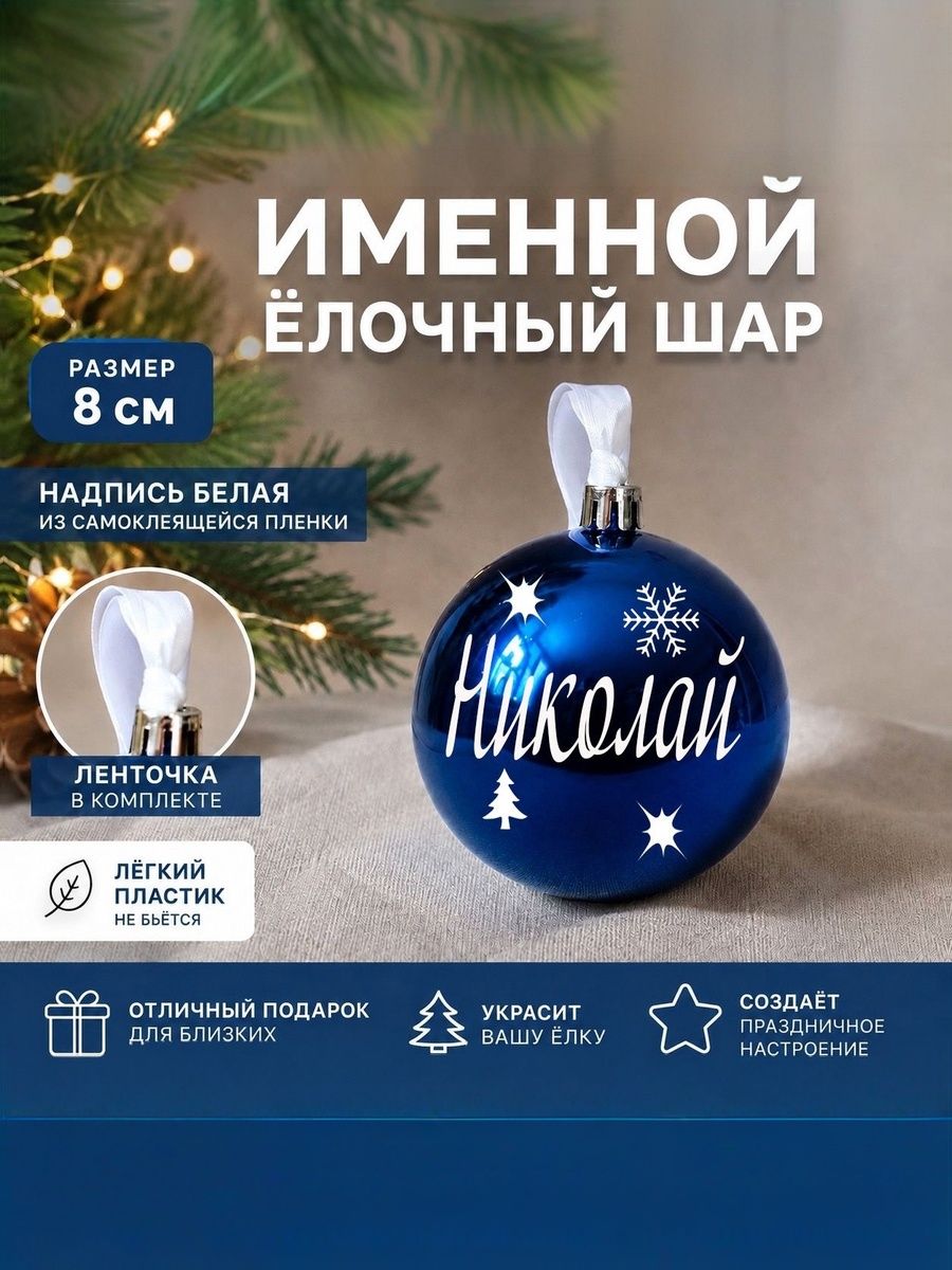 Именной Елочный шарик для Николая