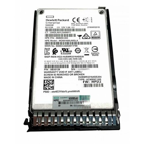 Жесткий диск HP MO001600JWDLA 16Tb SAS 25 SSD 30626000₽