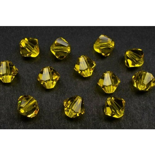 Бусины биконусы хрустальные 6мм, цвет CITRINE, 747-006, 10шт