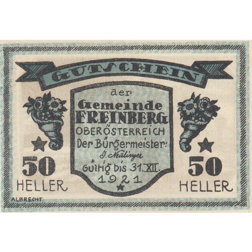 Австрия, Фрайнберг 50 геллеров 1914-1921 гг. австрия франкенбург 50 геллеров 1914 1921 гг 2
