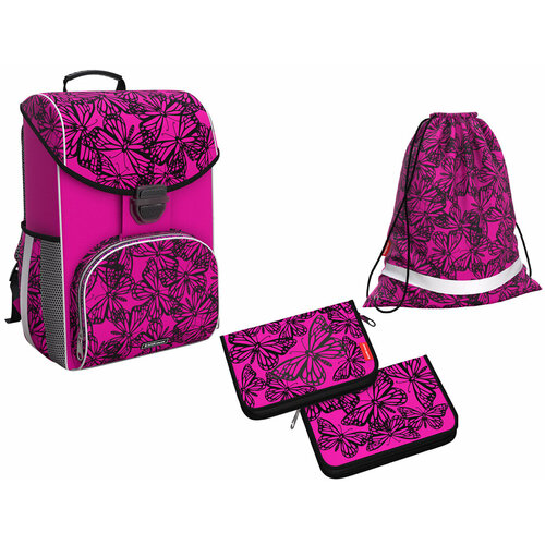 Школьный ранец ErichKrause® ErgoLine® 15L Velvet Butterflies с наполнением 52594/1