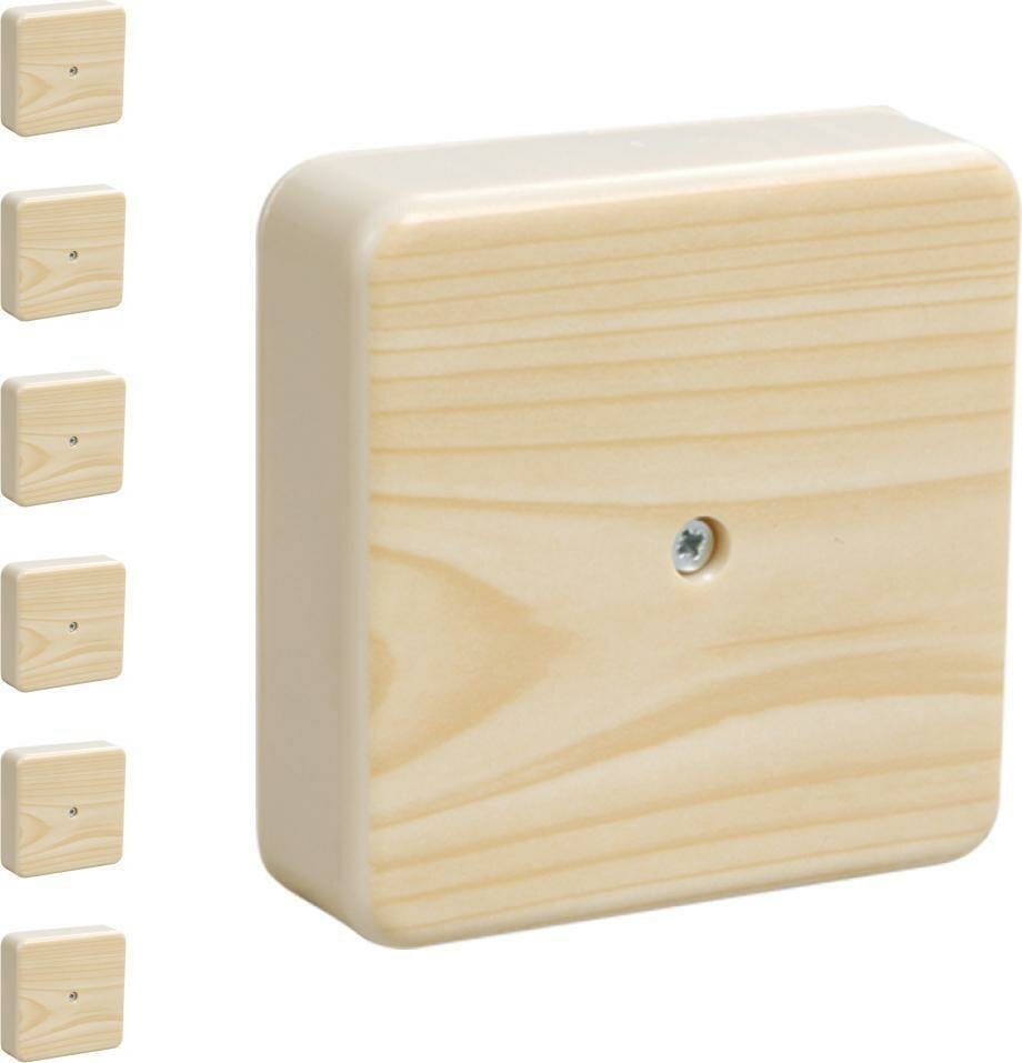 Коробка распределительная для кабельных каналов IEK КМ41212-04 75x75x20 квадратная для открытого монтажа IP20 сосна (комплект из 6 шт)