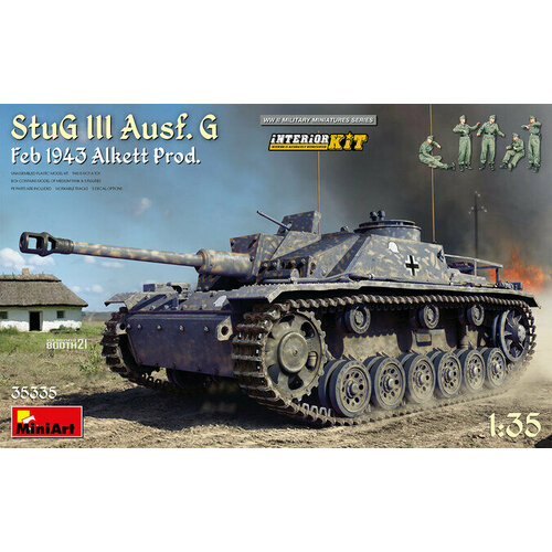 35335 MiniArt Самоходное орудие StuG III Ausf. G 1943 Alkett Prod с интерьером (5 фигур в комплекте)