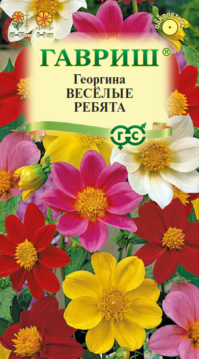 Семена Георгина Веселые ребята 0,3г Одн 50см (Гавриш)
