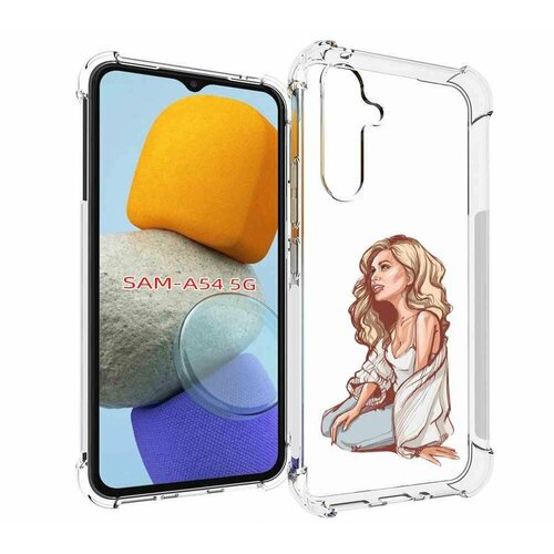Чехол MyPads красивая-девушка-в-белом женский для Samsung Galaxy A54 задняя-панель-накладка-бампер