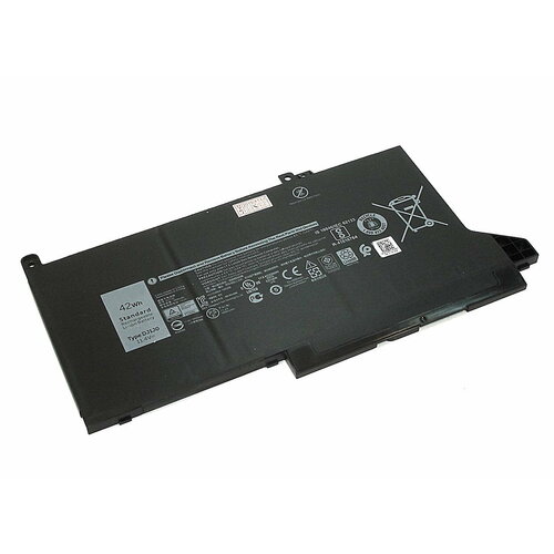 Аккумулятор DJ1J0 для ноутбука Dell Latitude 7280 11.4V 42Wh (3680mAh) черный