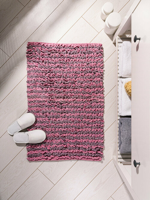 Мягкий коврик Grаph для ванной комнаты 60х4,5х90 см, цвет розовый и фиолетовый
