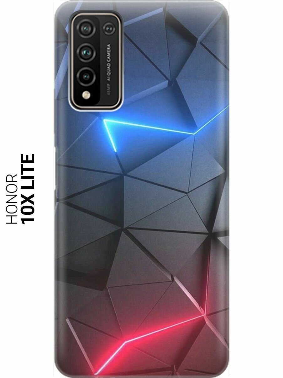 Ультратонкий силиконовый чехол-накладка для Honor 10X Lite с принтом "Графитовые грани"