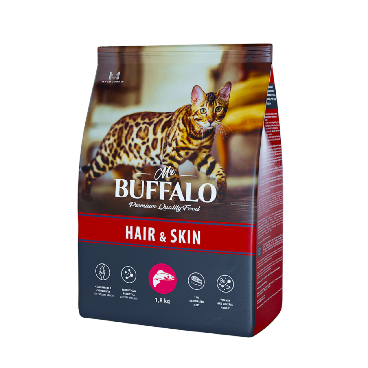 Mr.Buffalo HAIR & SKIN сухой для кошек Лосось 1,8кг