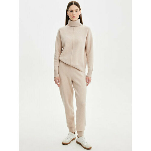 фото Брюки zarina, размер m (ru 46), бежевый