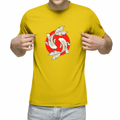 Футболка Us Basic, размер L, желтый мужская футболка рыбы знак зодиака 2xl белый