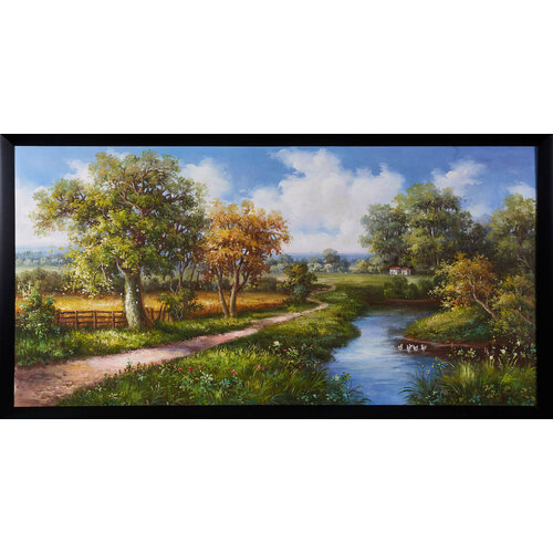 Картина на холсте для интерьера квартиры офиса гостиной спальни на стену Река пейзаж 30207₽